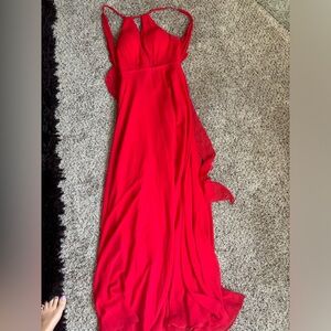 Red Azazie bridesmaids dress or long dress for weddings